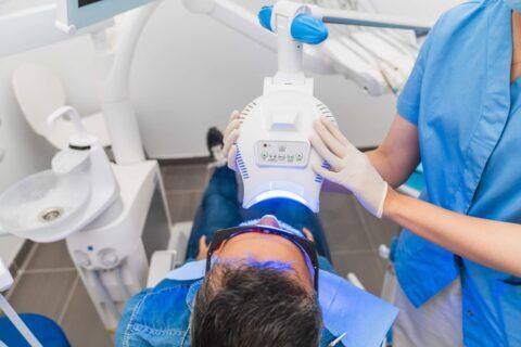 A person getting a dental treatment