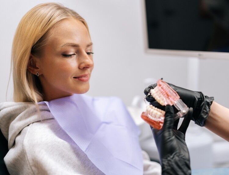 Dentist Explaining Patient about composite Fillings